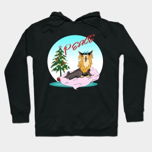 Yorkshire Terrier Christmas. Cartoon Hoodie